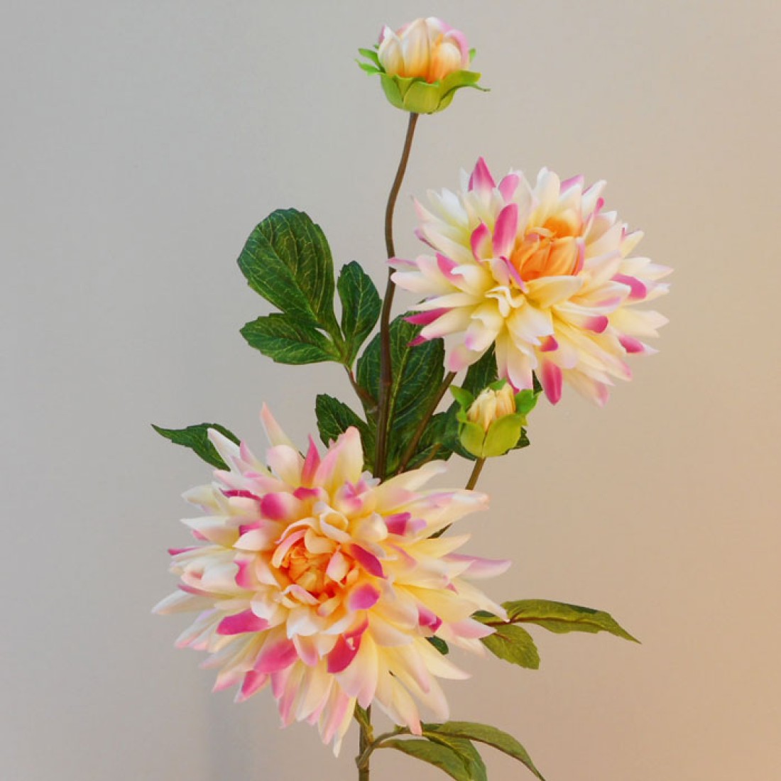 Artificial Dahlias Spray Pink Cream 102cm Artificial Flowers